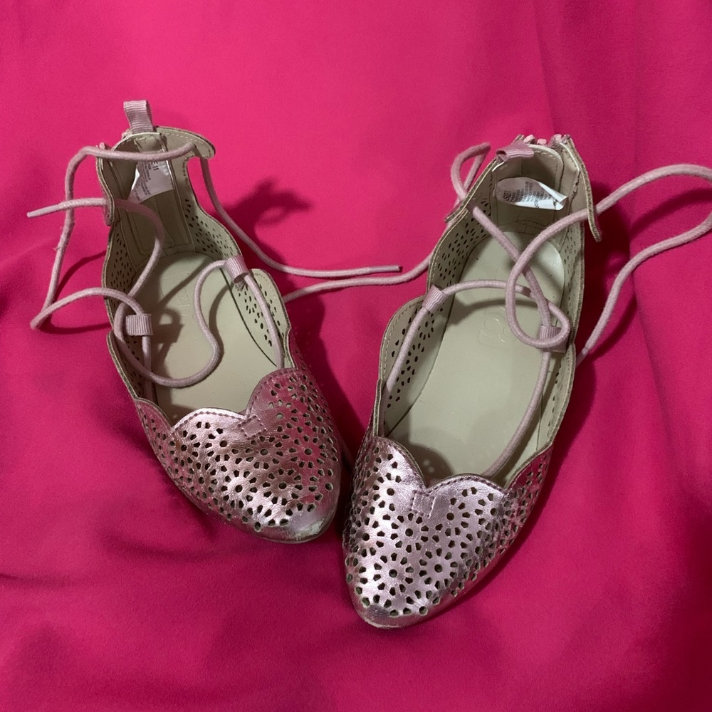 Rose gold ballerina shoes